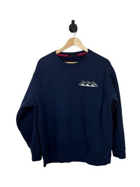 Greyson Men’s Fleece Tufted Mountain Snake Graphic Crewneck Navy Size M